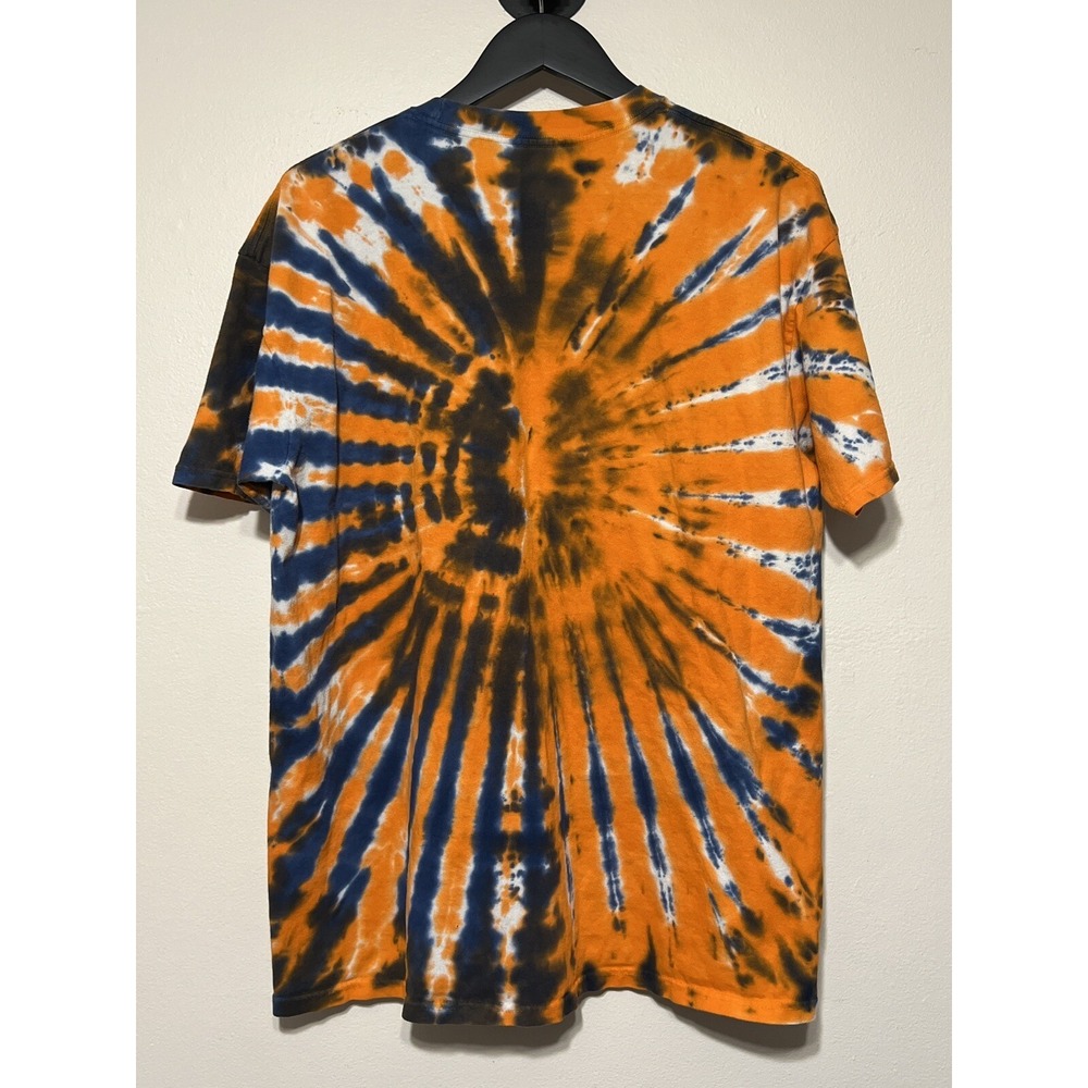 Y2K Detroit Tigers Tie Dye T Shirt XL MLB Liquid Blue Baseball Orange Blue USA - Picture 5 of 6
